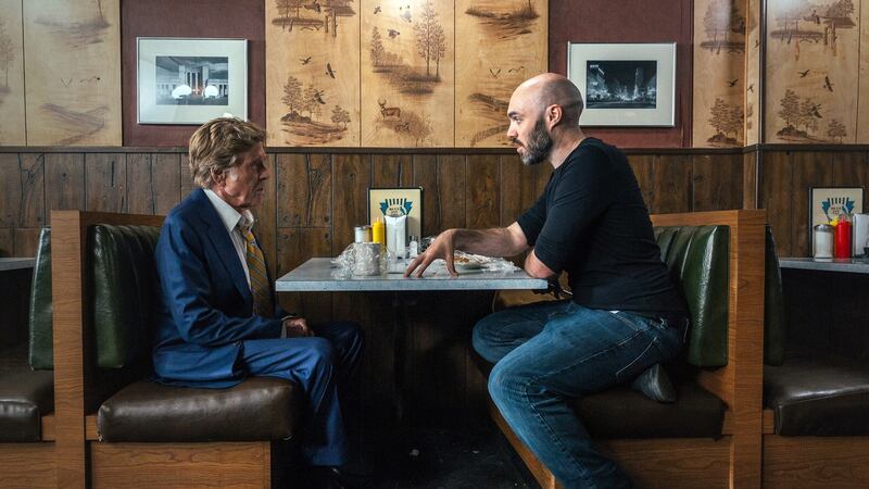 Robert Redford and David Lowery on the set of “The Old Man & the Gun”. “I think I wrote more drafts than I have of anything else I’ve ever worked on,” says Lowery. Photograph: Eric Zachanowich/Twentieth Century Fox Film Corporation