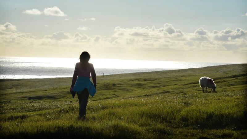 Local marine and countryside guide Agatha Hurst walks on  Erris Head Loop Walk, in Erris, Co Mayo. Photograph: Dara Mac Dónaill