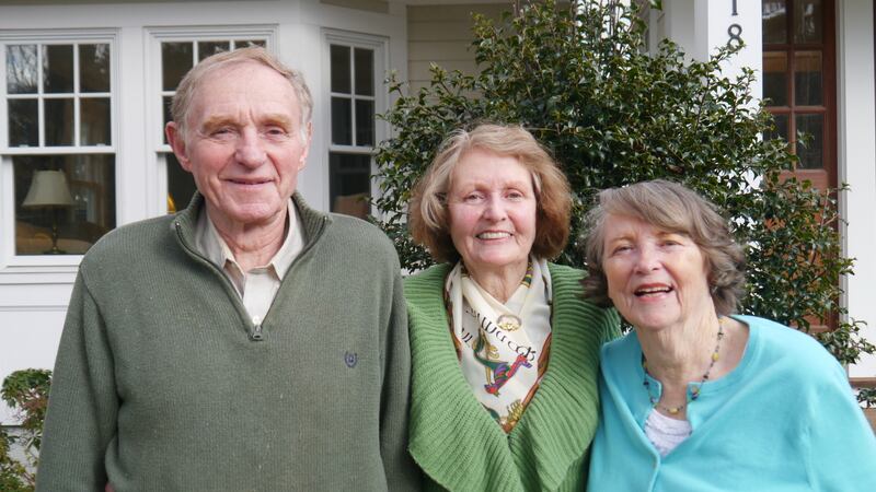 Michael McDonough (79), Barbara McDonough-Flynn (76) and Margaret McDonough-Nee (75) in Boston. The three siblings were painted in 1946, when they were children, by artist Derek Clarke for ‘Connemara’, which sold at auction for €38,000.