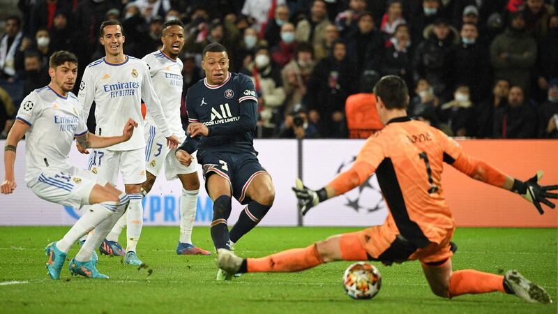 Kylian Mbappé scored PSG’s winner against Real Madrid. Photograph: Alain Jocard/Getty/AFP
