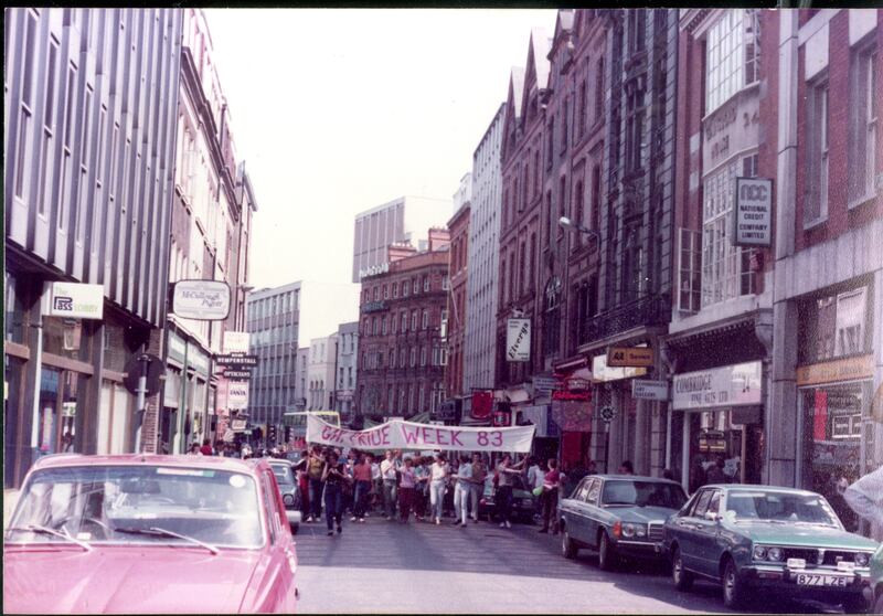 An Garda Síochána did not want the group to walk down Grafton Street. Photograph: Kieran Rose/Queer Culture Ireland