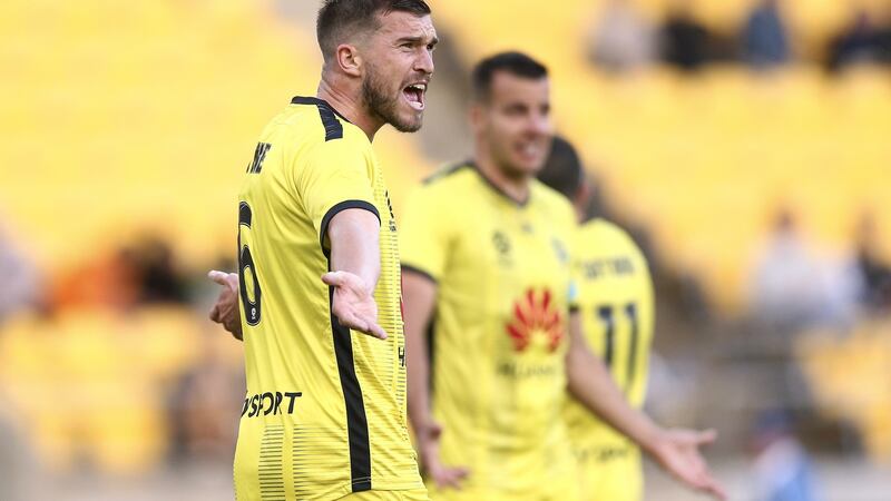 Tim Payne in action for the Wellington Phoenix. Photograph: Hagen Hopkins/Getty
