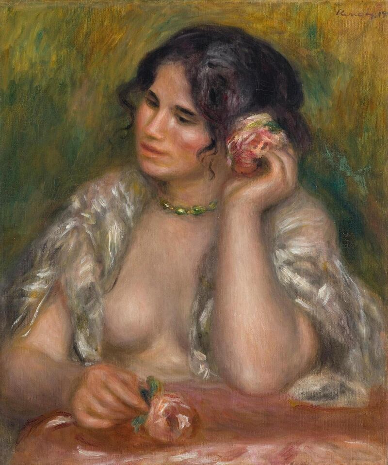 Father and son: Pierre-Auguste Renoir’s Gabrielle with a Rose, from 1911. Photograph courtesy Musée d’Orsay