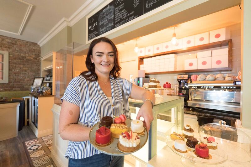 Holly Kelliher with some of her patisseries in Holly's cafe on O'Curry Street. Photograph: Eamon Ward