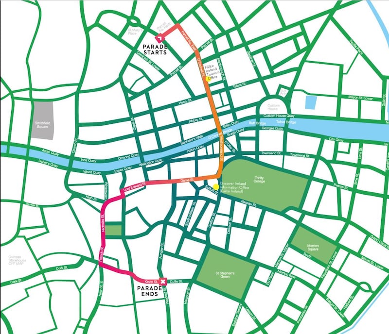 Parade Route: It will kick off at 12pm