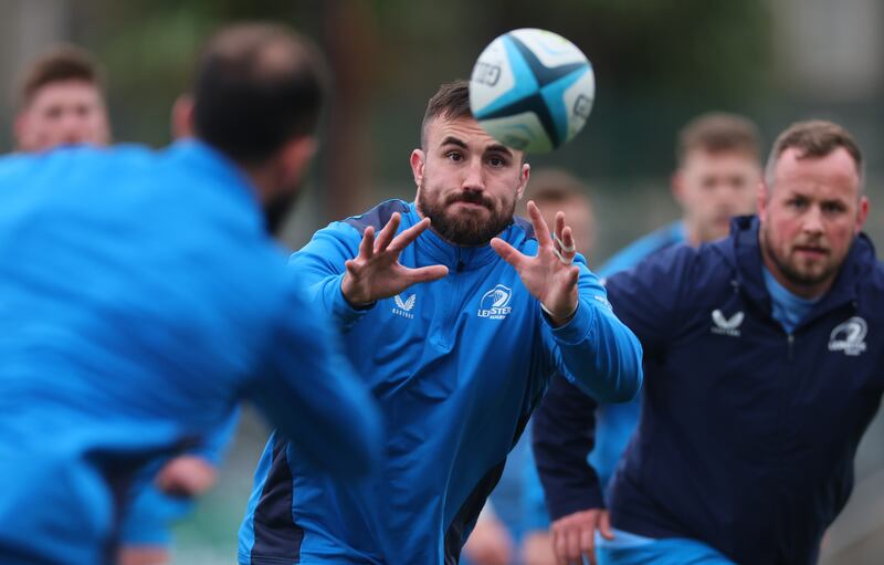Rónan Kelleher in training with Leinster in Donnybrook this week. Photograph: James Crombie/Inpho