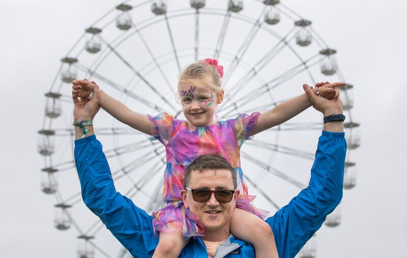 02/08/2024
Festival fans 
Michael Browne with daughter  lucy browne 5 from Dungarvan
enjoying the All Together Now Festival at Curraghmore Estate, Co Waterford.
Photo: Gareth Chaney 

