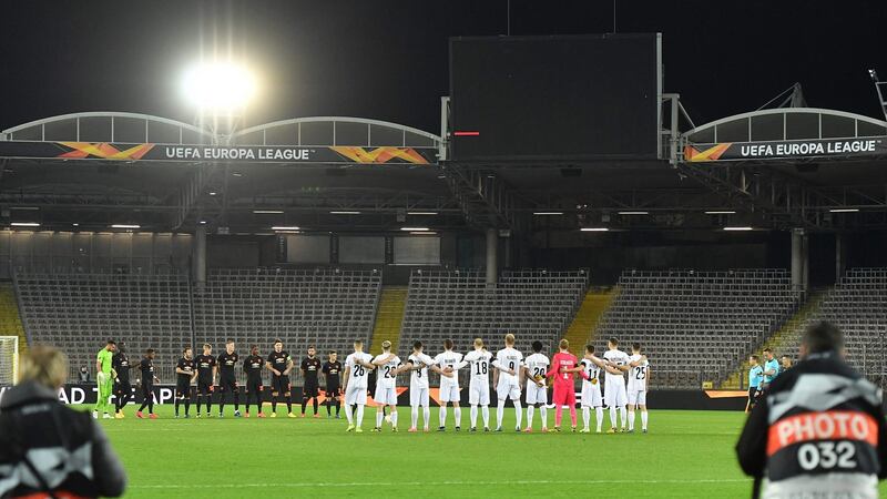Manchester United beat Lask in front of an empty stadium in Austria  last week. Photograph: Joe Klamar/AFP via Getty Images