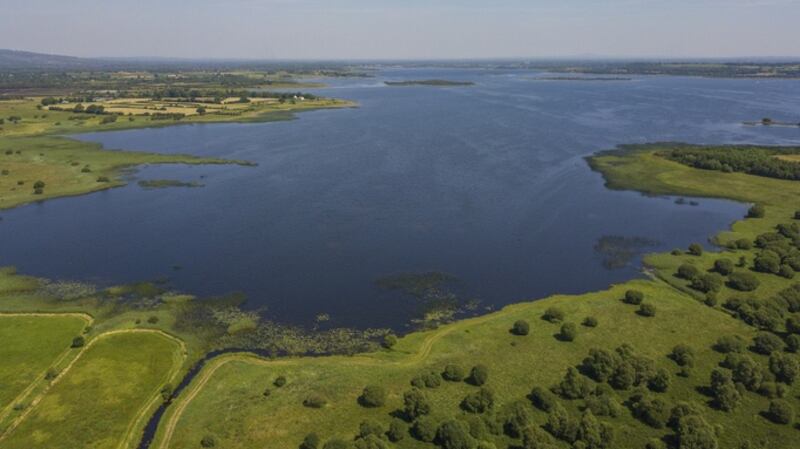 Aerial view of Lough Ree, Roscommon.
