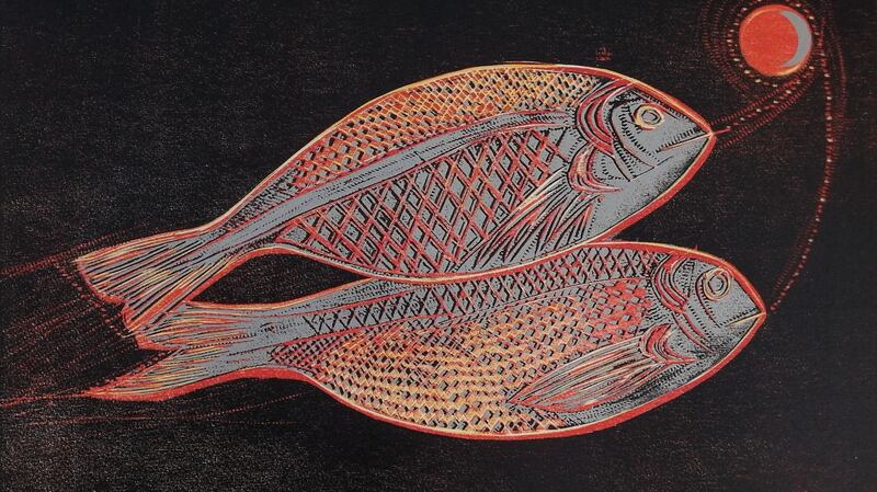 Silver Bream, woodcut by Jennifer Lane at Graphic Studio Dublin.