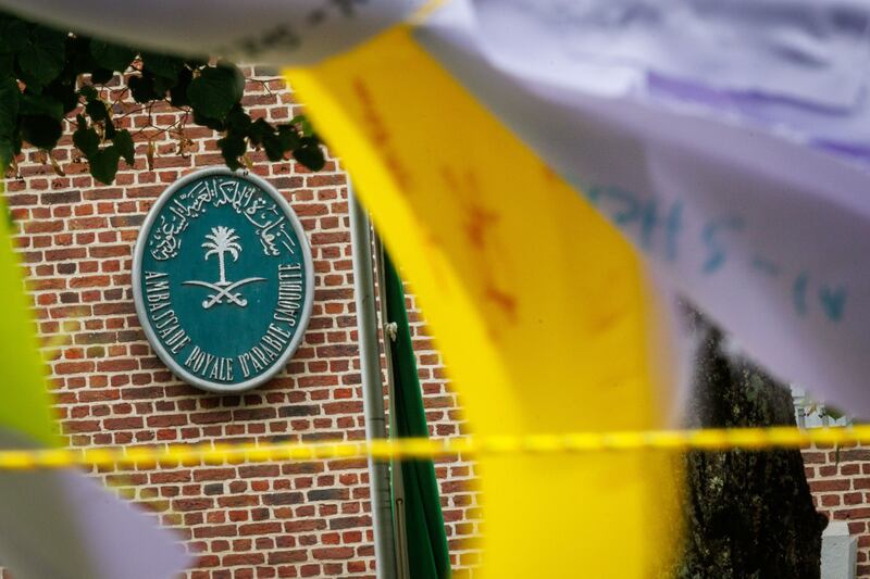 A protest organised by Amnesty International in front of the Saudi embassy in Brussels on September 23rd. Photograph: Shutterstock 