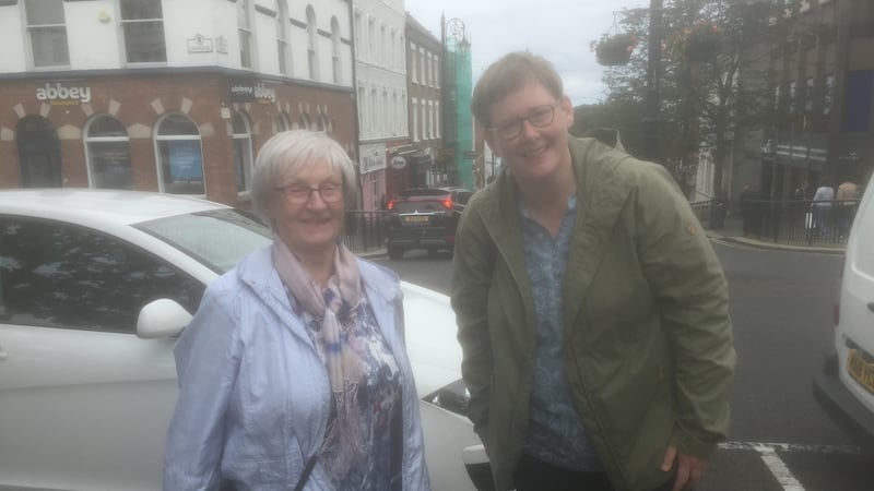 From left, Dominican sisters Mairéad Nic Anridire and Sabine Schratz. ‘He gave his whole life to the peace process,’ Sr Mairéad said.
