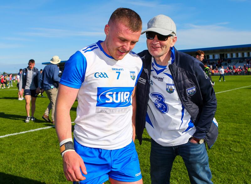 Waterford’s Darragh Lyons is congratulated by a supporter at the end of a Munster SHC match against Cork last year. Photograph: Ken Sutton/Inpho