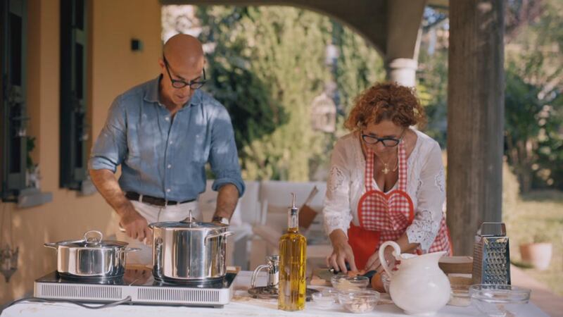 Stanley Tucci learns how to make Bolognese ragu from chef Barbara Asioli