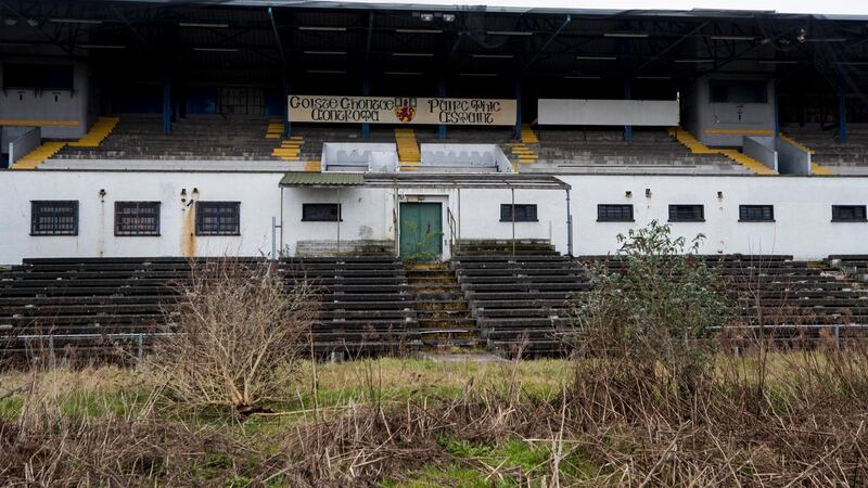 A derelict Casement Park in Belfast.
