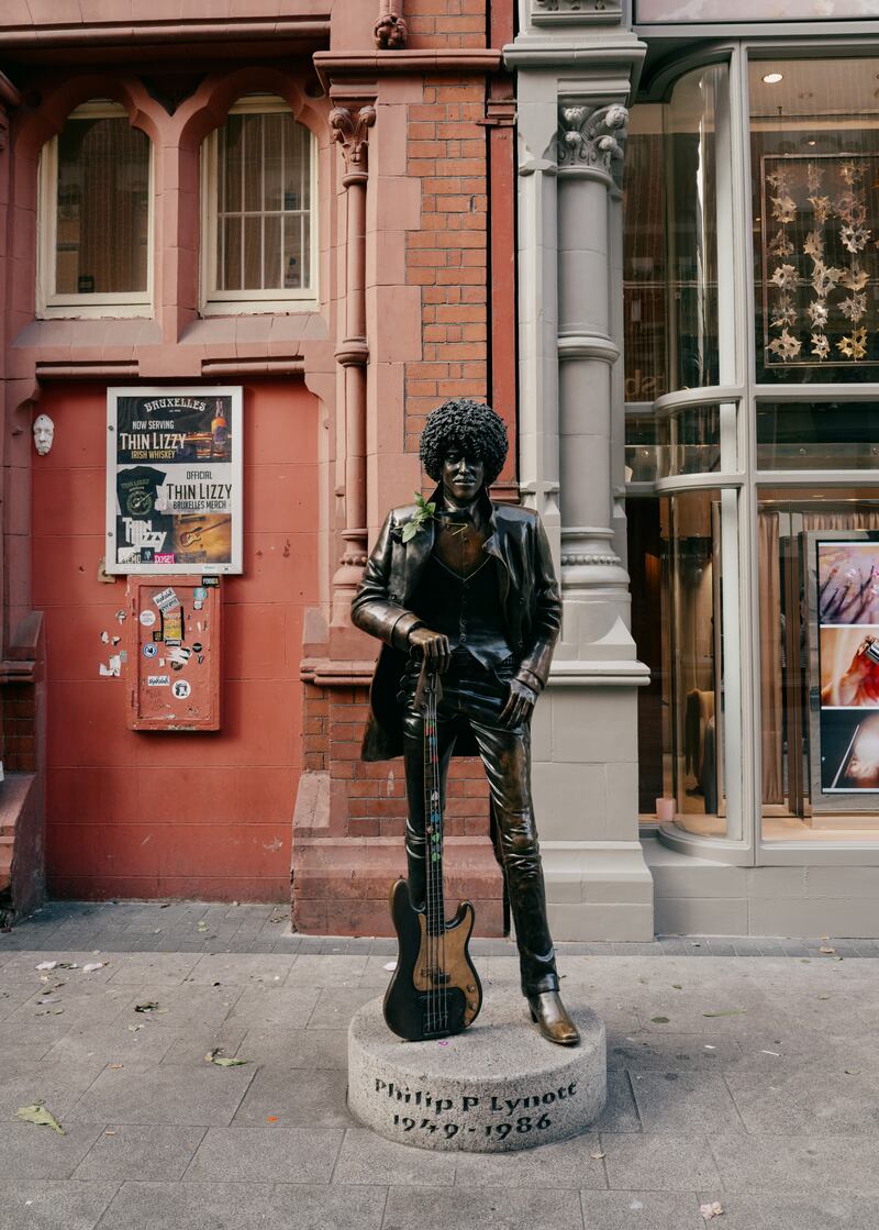 A statue of Phil Lynott off Grafton Street in Dublin. Photograph: Ellius Grace/New York Times