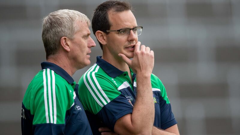 Paul Kinnerk with Limerick manager John Kiely: “John is a proper leader, has the X-factor in his ability to read situations and then control it in such a way.” Photograph: Morgan Treacy/Inpho
