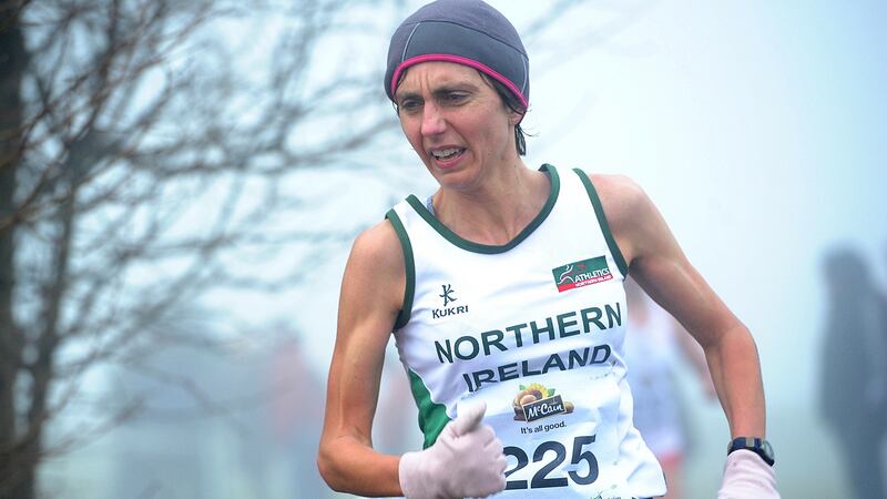 Gladys Ganiel in the Antrim International Cross Country. Photograph: Declan Roughan/Inpho