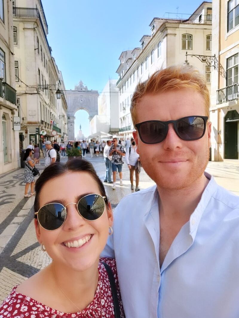 Mark Moriarty and his wife Grainne in Lisbon, 'one of the best food cities in the world'