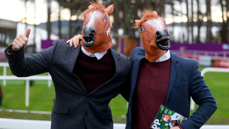 Racegoers before today’s races. Photograph: Oisin Keniry/Inpho
