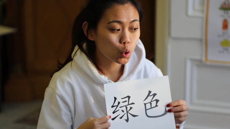 Teacher YuSyuan Chen during class at the Institute of Chinese Language and Culture. Photograph: Nick Bradshaw