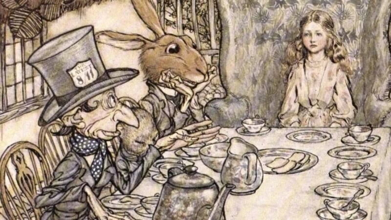 Arthur Rackham’s work in Alice in Wonderland