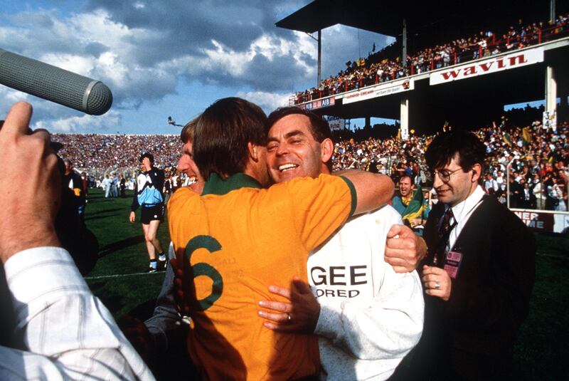 Celebrating victory over Dublin in the 1992 final. Photograph: James Meehan/Inpho