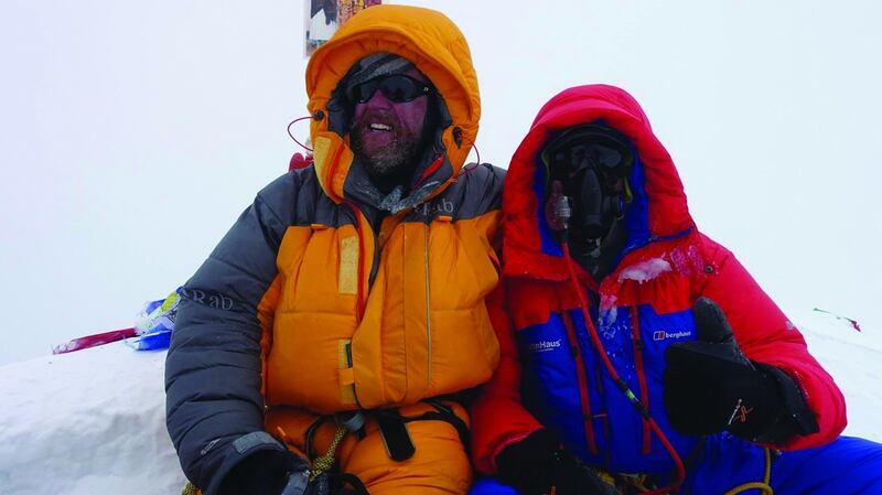 Blake and I taking a rest at the summit.