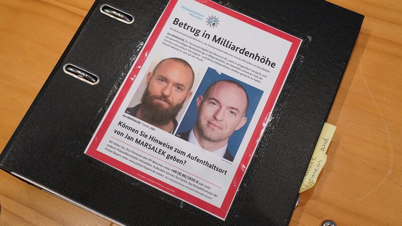 Police “wanted” poster of former Wirecard chief operating officer Jan Marsalek. Photograph: Sean Gallup/Getty