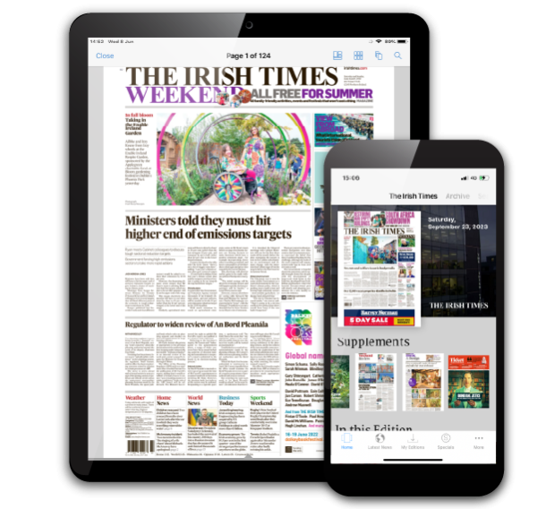 The ePaper, read The Irish Times exactly as it appears in print wherever you are